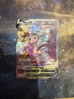Pokemon Mew TCG Full Art Ultra Rare Card v Fusion Strike 251/264 Holo Near Mint - Image 1