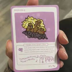 Diggtrio (Dugtrio) 37/90 - Pokedoodles Set 1 Fan Art - Pokemon - Image 1