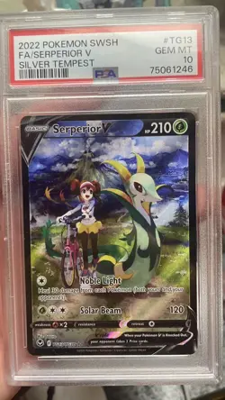 2022 POKEMON SWORD & SHIELD SILVER TEMPEST #TG13 FULL ART/SERPERIOR V PSA 10 - Image 1