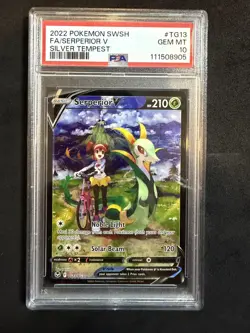 2022 Pokemon Sword & Shield Silver Tempest #TG13 Full Art/Serperior V PSA 10 - Image 1