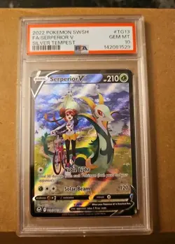 2022 POKEMON SWORD & SHIELD SILVER TEMPEST #TG13 FULL ART/SERPERIOR V PSA 10 - Image 1