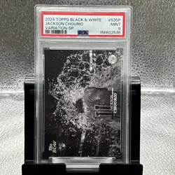 Jackson Chourio RC 2024 Topps Black & White #53-SP Image Variation SP Brewers RC - Image 1