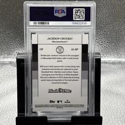 Jackson Chourio RC 2024 Topps Black & White #53-SP Image Variation SP Brewers RC - Image 2