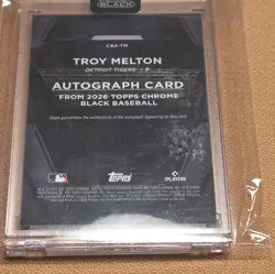 Topps 2026 Chrome Black Troy Melton Tigers RC Auto /25 #CBA-TM - Image 3