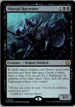 Abyssal Harvester 54 Rare Foundations Magic: The Gathering Foil Near Mint - Image 1