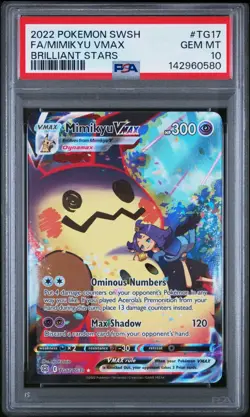 2022 Pokemon SWSH Brilliant Stars Mimikyu VMAX Trainer Gallery #TG17/TG30 PSA 10 - Image 1