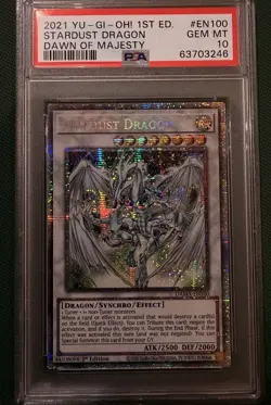 Yu-Gi-Oh! Stardust Dragon DAMA-EN100 1st Edition Starlight Rare PSA 10 GEM MINT - Image 1