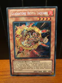 CARTA YU-GI-OH! GLADIATORE BESTIA LAQUARI RYMP-IT096 RARA SEGRETA ITA 1°EDIZIONE - Image 1