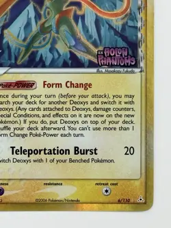 Pokemon Deoxys Speed Form 6/110 Delta Species Holon Phantoms Reverse Holo Stamp - Image 4