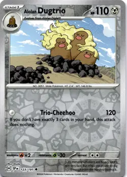 Pokemon Alolan Dugtrio 123/191 Surging Sparks Reverse Holo Uncommon NM - Image 1