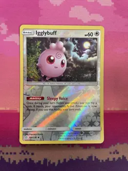 Pokemon Card Igglybuff Cosmic Eclipse Reverse Holo Uncommon 168/236 Near Mint - Image 1