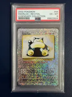Snorlax Reverse Holo 64/110 Legendary Collection Pokemon PSA 6 - Image 1