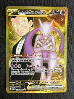 Pokemon TCG Team Rocket's Mewtwo EX #240/182 Hyper Rare SV: Destined Rivals - Image 1
