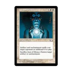 WOTC MtG Weatherlight Aura of Silence (U) EX - Image 1