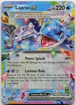 Lapras ex 32/142 Double Rare Stellar Crown Pokemon Holo Near Mint - Image 1