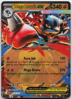 Mega Lucario ex 113/217 Double Rare Ascended Heroes Pokemon Holo Near Mint - Image 1
