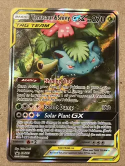 Venusaur & Snivy GX SM229 Full Art Holo Card - Image 1
