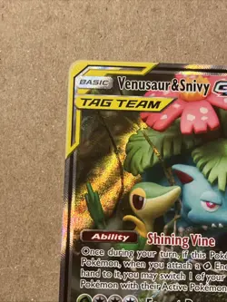 Venusaur & Snivy GX SM229 Full Art Holo Card - Image 2