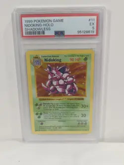 1999 Pokemon Nidoking Holo Shadowless Base Set 11/102 PSA 5 EX - Image 1