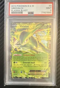 PSA 9 2013 Pokemon Plasma Blast Virizion EX 9/101 Holo Ultra Rare - Image 5
