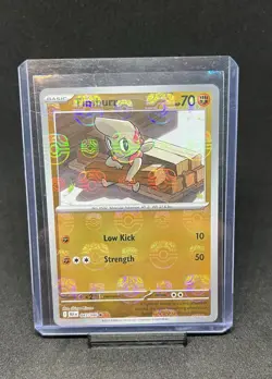 Pokemon Timburr (Master Ball Pattern) 047/086 Black Bolt Holo Pack Fresh - Image 3