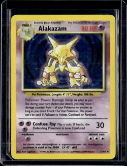 Pokemon Base Set Alakazam Holo 1/102 - Image 1