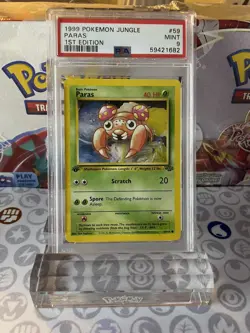 Pokemon PSA 9 MINT Paras 59/64 Jungle 1st Edition Common tcg_stockpile tcg_stock - Image 1