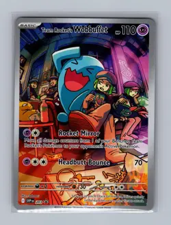 Team Rocket's Wobbuffet 203 Holo Promo Scarlet & Violet Promo Pokemon LP - Image 1