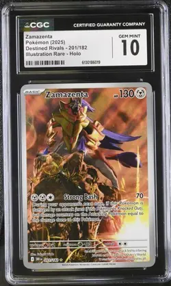 Pokemon English Zamazenta 201/182 2025 Destined Rivals - DRI EN Illustration Rar - Image 1