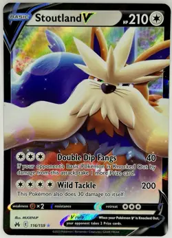 Stoutland V 116/159 | Crown Zenith Holo Ultra Rare | Pokemon TCG - NM - Image 1
