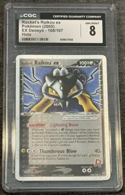 Rocket’s Raikou ex 108/107 CGC 8 2005 EX Deoxys Holo Ultra Rare Pokemon - Image 1