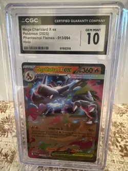 2025 Pokemon Phantasmal Flames Mega Charizard Ex Holo 013/094 CGC 10 - Image 1