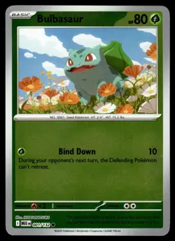 Bulbasaur 001/132 Common Mega Evolution Pokemon Reverse Holo Near Mint - Image 1