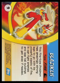 Blaziken #9 Topps Advanced Challenge Trading Cards Pokemon Lightly Played - Image 2