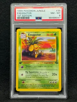 1999 Pokemon Jungle Exeggutor #35 1st Edition PSA 8 - Image 1