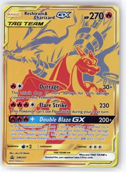 Pokemon TCG Reshiram & Charizard GX SM247 Holo - Image 1