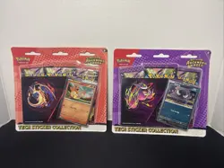 Pokemon 2x Ascended Heros Charmander & Gastly Tech Sticker Collection New Sealed - Image 1