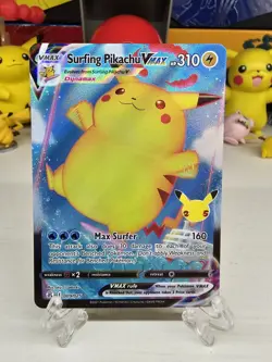 Surfing Pikachu VMAX 009/025 Celebrations Ultra Rare Pokemon Card NM - Image 1
