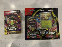 Perfect Order TCG Build & Battle & 3 Pack Blister Chikorita Promo Factory Sealed - Image 1