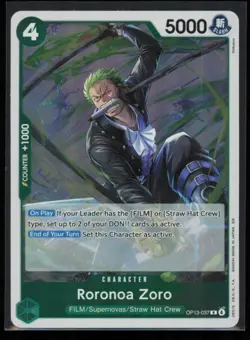 Roronoa Zoro OP13-037 One Piece Carrying On His Will Rare Near Mint - Image 1