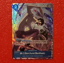 Bandai One Piece Card Game Mr.2 Bon Kurei (Bentham) SR Alt Art Holo ENG OP06-065 - Image 1