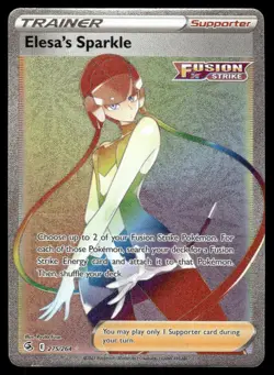 Pokemon Cards Elesa's Sparkle 275/264 Fusion Strike Rainbow Rare NM - Image 1