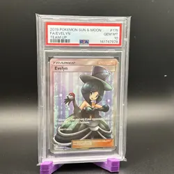 2019 Pokemon Sun & Moon Team Up #175 Full Art Evelyn PSA 10 Card GEM MINT! Waifu - Image 1