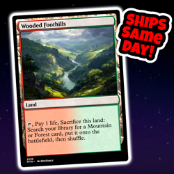 Wooded Foothills - Custom Art Magic: The Gathering Playtest Card - Commander EDH - Image 1