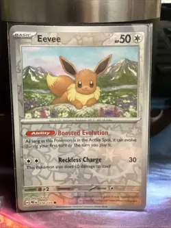 Prismatic Evolutions Eevee 2025 Pokemon Day Promo Card 074/131 Reverseholo Swirl - Image 1