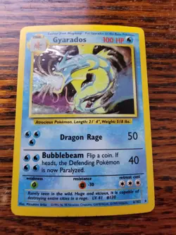 Gyarados 6/102 Base Set Unlimited Holo Rare Pokemon Card WOTC LP! - Image 1