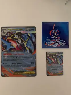 Pokemon TCG Mega Greninja Ex 081 Black Star Promo With Sticker And Jumbo Card - Image 1