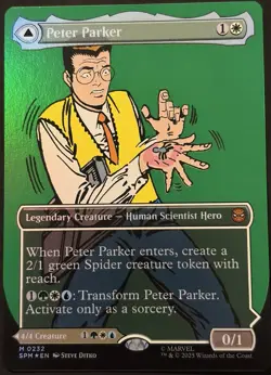 MTG Marvel's Spider-Man Peter Parker 0232 Comic (Showcase) Foil Mythic Clean! - Image 1
