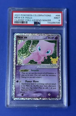 2021 Pokemon Celebrations Mew EX Holo Classic Coll Legend Maker #88 PSA 9 MINT - Image 1