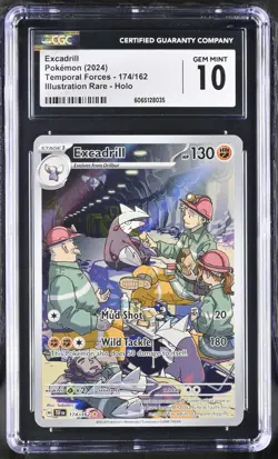 Pokemon Excadrill 174/162 Illustration Rare Temporal Forces - CGC 10 - Image 1